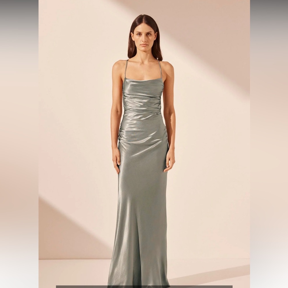 Shona Joy La Lune Lace Back Dress in Sage